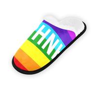 GuoChe Pantuflas suaves y antideslizantes para interiores, para el hogar, para dormitorio, hotel, viajes, spa, bandera griega, arco iris, paz, Bandera griega de arco iris, Large