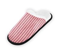 GuoChe Pantuflas suaves y antideslizantes para interiores, para el hogar, para dormitorio, hotel, viajes, spa, color marrón rubor, lunares, Marrón rubor con lunares, Large