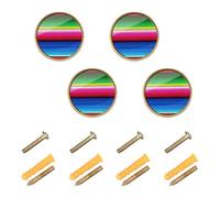 GuoChe Paquete de 4 pomos para armarios y cajones, diseño de poncho a rayas mexicanas, tiradores para cajones de cómoda de 1.26 pulgadas (32 mm)