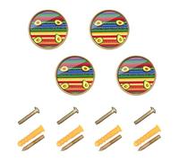 GuoChe Paquete de 4 tiradores y pomos de tocador estilo mexicano de aguacates del Cinco de Mayo, estilo mexicano, poncho, estilo bohemio, color dorado para puerta y cajón, 1.26 pulgadas (32 mm)