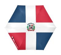 GuoChe Paraguas de la bandera de República Dominicana UV50+ para bodas, bajo el sol, protección contra el viento y la lluvia, resistente al viento, apertura automática