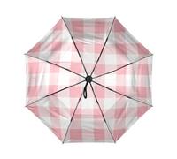 GuoChe Paraguas de viaje resistente al viento con diseño de tablero de ajedrez, portátil, protección solar, para mochila de coche, apertura y cierre automático