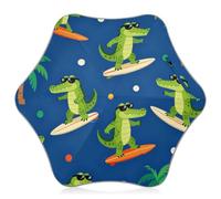 GuoChe Paraguas infantil con patrón de cocodrilos para surf, resistente a los rayos UV, paraguas de viaje con tira reflectante, resistente al viento, paraguas de viaje a prueba de pellizcos