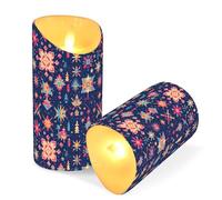 GuoChe Pequeñas velas sin llama con temporizador de 2/4/6/8 horas, reutilizables, funcionan con pilas, velas falsas para jardín al aire libre, Feliz Navidad, copos de nieve multicolor