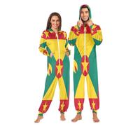 GuoChe Pijama unisex de una pieza para adultos con capucha, Bandera nacional de Granada, L