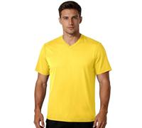 GuoChe - playera de fútbol para hombre, de secado rápido, con bordes reforzados, ligera, para uso deportivo casual, para todos los tipos de cuerpo, Color sólido dorado puro liso, XS