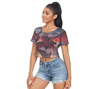 GuoChe - playera deportiva para mujer, tela elástica suave para primavera y verano, Estilo anime Demoníaco Bellezas Castillo oscuro, XL