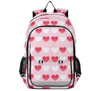 GuoChe Polar Bear Heart - Mochila con tapa abatible para niños | Tira reflectante con diseño de seguridad nocturna con múltiples compartimentos para niños de 6 a 12 años, escuela, viajes