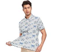 GuoChe Polo para hombre de manga corta con cuello y secado rápido, transpirable, talla S, Coquette Soccer Mom Sister Soft Girl Azul, Large