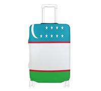 GuoChe Protector de equipaje de varios tamaños para la mayoría de equipaje estándar, elástico y elástico, resistente a los arañazos, protector de maleta para viajes, Bandera de Uzbekistán, XL 29-32 in