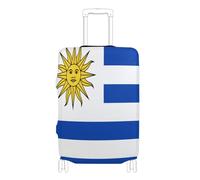 GuoChe Protector de equipaje de varios tamaños para la mayoría de equipaje estándar, elástico y elástico, resistente a los arañazos, protector de maleta para viajes, Bandera de Uruguay, L 26-28 in