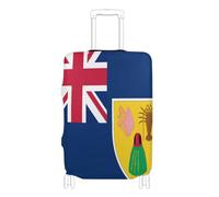GuoChe Protector de equipaje de varios tamaños para la mayoría de equipaje estándar, elástico y elástico, resistente a los arañazos, protector de maleta para viajes, Bandera de las Islas Turcas y