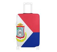 GuoChe Protector de equipaje de varios tamaños para la mayoría de equipaje estándar, elástico y elástico, resistente a los arañazos, protector de maleta para viajes, Bandera de San Martín, S 18-20 in