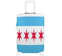 GuoChe Protector de equipaje de varios tamaños para la mayoría de equipaje estándar, funda suave antideslizante para equipaje de viaje, Bandera de Chicago, Illinois, XL 29-32 in, Vintage