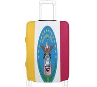 GuoChe Protector de equipaje de varios tamaños para la mayoría de equipaje estándar, funda suave antideslizante para equipaje de viaje, Bandera de la ciudad Columbus Ohio, S 18-20 in, Vintage
