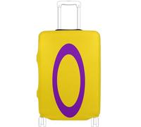 GuoChe Protector de equipaje de varios tamaños para la mayoría de equipaje estándar, funda suave antideslizante para equipaje de viaje, Diseño abstracto de círculo amarillo y morado, L 26-28 in