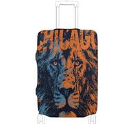 GuoChe Protector de equipaje de varios tamaños para la mayoría de equipaje estándar, funda suave antideslizante para equipaje de viaje, Chicago Orange Lion, S 18-20 in, Vintage