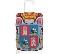 GuoChe Protector de equipaje de varios tamaños para la mayoría de equipaje estándar, funda suave antideslizante para equipaje de viaje, Escudo de Campeche, S 18-20 in, Vintage