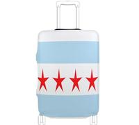 GuoChe Protector de equipaje de varios tamaños para la mayoría de equipaje estándar, funda suave antideslizante para equipaje de viaje, Bandera de la ciudad de Chicago (EE.UU.), XL 29-32 in, Vintage