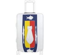 GuoChe Protector de equipaje de varios tamaños para la mayoría de equipaje estándar, funda suave antideslizante para equipaje de viaje, Bandera de Baja California Sur, S 18-20 in, Vintage