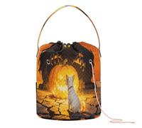 GuoChe Pup by Jack - O - Bolsas de ganchillo con diseño de linterna y bestia sombra, bolsa de almacenamiento portátil para organizadores de ganchillo