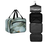 GuoChe Recipientes de viaje colgantes para artículos de tocador con gancho, bolsas de medicina compactas para papá, neceser para maquillaje M, Mármol Plata Verde Salvia_4, L, Colorido