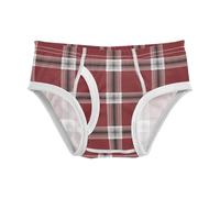 GuoChe Ropa interior de entrenamiento para bebés y niños, ropa interior de algodón transpirable para niños, 2T, Cuadros blancos y negros de Navidad granate, 3 años