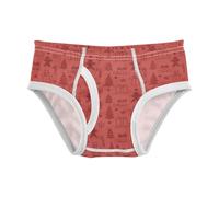 GuoChe Ropa interior de entrenamiento para niños pequeños, de algodón puro, lindas bragas 2T, Iconos de Navidad carmesí de Navidad, 3 años