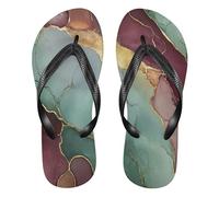 GuoChe Sandalias de goma de apoyo para natación al aire libre, senderismo, viajes y vacaciones, Mármol borgoña verde salvia, XX-Large