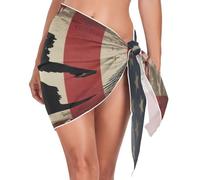 GuoChe Sasquatch - Traje de baño para mujer, diseño de bandera de Estados Unidos, falda de traje de baño, falda de playa