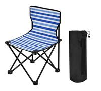 GuoChe Silla de campamento plegable azul marino a rayas dibujadas a mano