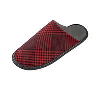 GuoChe Sleepers - Pantuflas para mujer, diseño de búfalo de Navidad, color negro y rojo, Merry Christmas Scotland Buffalo - Cuadros escoceses, color negro y rojo, 39.5/40 EU