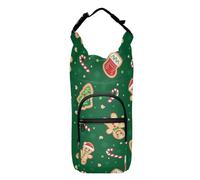 GuoChe Soporte para botella, árbol de Navidad, bastón de caramelo, verde oscuro, plegable, aislado, bolsa de transporte para botellas de agua para senderismo, se adapta a botellas de 20 onzas, 24