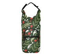 GuoChe Soporte para botella de agua para caminar, Feliz Navidad, diseño retro de hojas verdes, bolsa de transporte para botellas de agua, se adapta a botellas de 20 onzas, 24 onzas, 32 onzas, 40 onzas
