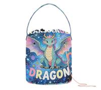 GuoChe Space Galaxy Transgénero Dragon Pride Flag Cute Trans Love Yarn Storage Bag Crochet Supplies Organizer with Holes Storage Bags for Knitting Kit Yarn Craft
