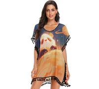 GuoChe Space Panda Illustration - Traje de baño para mujer, vestido de playa para traje de baño, Ilustración de panda espacial, S