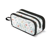 GuoChe Spring Florals - Estuche de nailon blanco con cremallera de gran capacidad para niños universitarios, Color 8, 1 size, Moderno