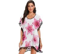 GuoChe Summer Florals Lily Hibiscus Hawaii Beach Collage - Traje de baño para mujer, vestido de playa, salida de baño para verano, Summer Florals Lily Hibiscus Hawaii Beach Collage, S