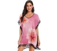 GuoChe Summer Florals Lily Hibiscus Hawaii Beach Collage - Traje de baño para mujer, vestido de playa, salida de baño para verano, Summer Florals Lily Hibiscus Hawaii Beach Collage, M