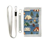 GuoChe Tienda de campaña con patrón de safari, cartera de viaje triple para hombres y mujeres, cartera de viaje resistente de nailon para hombres con cordón