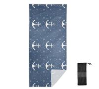 GuoChe Toalla de playa con gancho de media luna, patrón océano, ligera, sin arena, absorbentes, accesorios de playa para hombres, piscina, gimnasio, camping