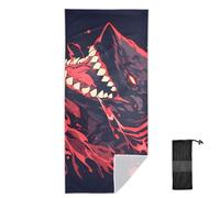 GuoChe Toalla de playa de gran tamaño con diseño de tiburón sangriento, suave, sin arena, absorbentes, accesorios de playa para adultos, piscina, gimnasio, camping