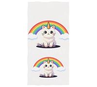 GuoChe Toalla de playa Rainbow Maine Coon Ew People Fantasy Creature Cat