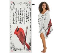 GuoChe Toallas de playa magnéticas con diseño de pájaro rojo con cresta roja del cielo ángel