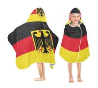 GuoChe Toallas de playa para niños, diseño de bandera de Alemania, de seda, con capucha, suave