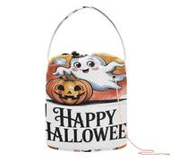 GuoChe Top - Hat Spirit & Pumpkin - Bolsa de hilo de ganchillo con agujeros, almacenamiento de viaje para organizar suministros de arte