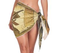 GuoChe Traje de baño con falda de vaquero, rodeo, caballo, madera, patriótica, bandera de Estados Unidos, cubierta para traje de baño con cubierta para mujer