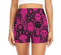GuoChe Traje de baño de cintura alta para mujer, 3 capas, a prueba de fugas para nadar, Bonita calavera de monstruos negros, XXL