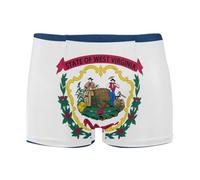 GuoChe Traje de baño de corte cuadrado para hombre, con bolsa ergonómica, ligero y transpirable, tallas S-3XL, West Virginia Bandera del estado, X-Large