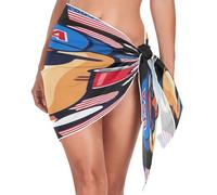 GuoChe Traje de baño divertido 4 de julio, diseño patriótico de la bandera de Estados Unidos, cubierta para traje de baño, playa, vacaciones para el verano